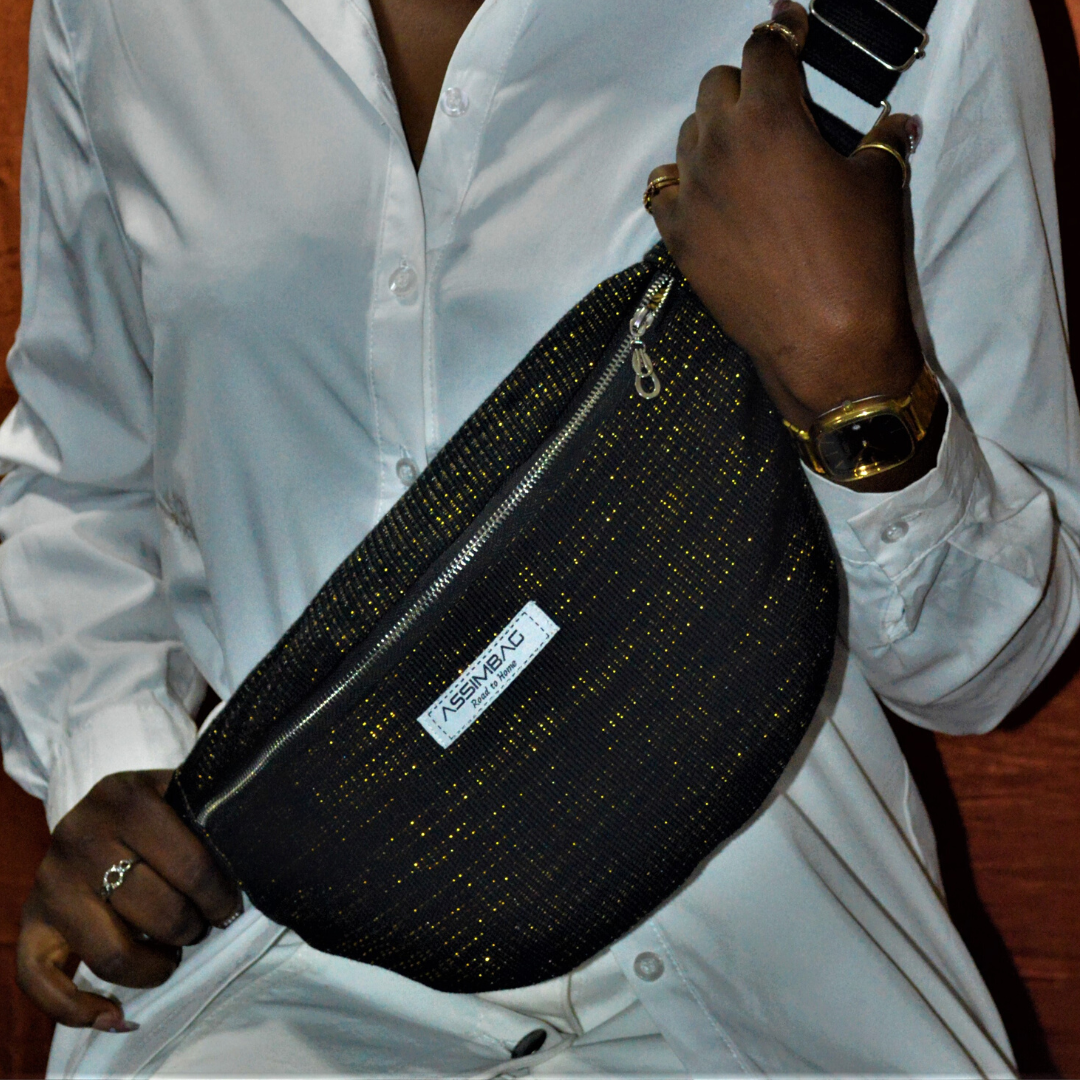 sac banane strass paillette
