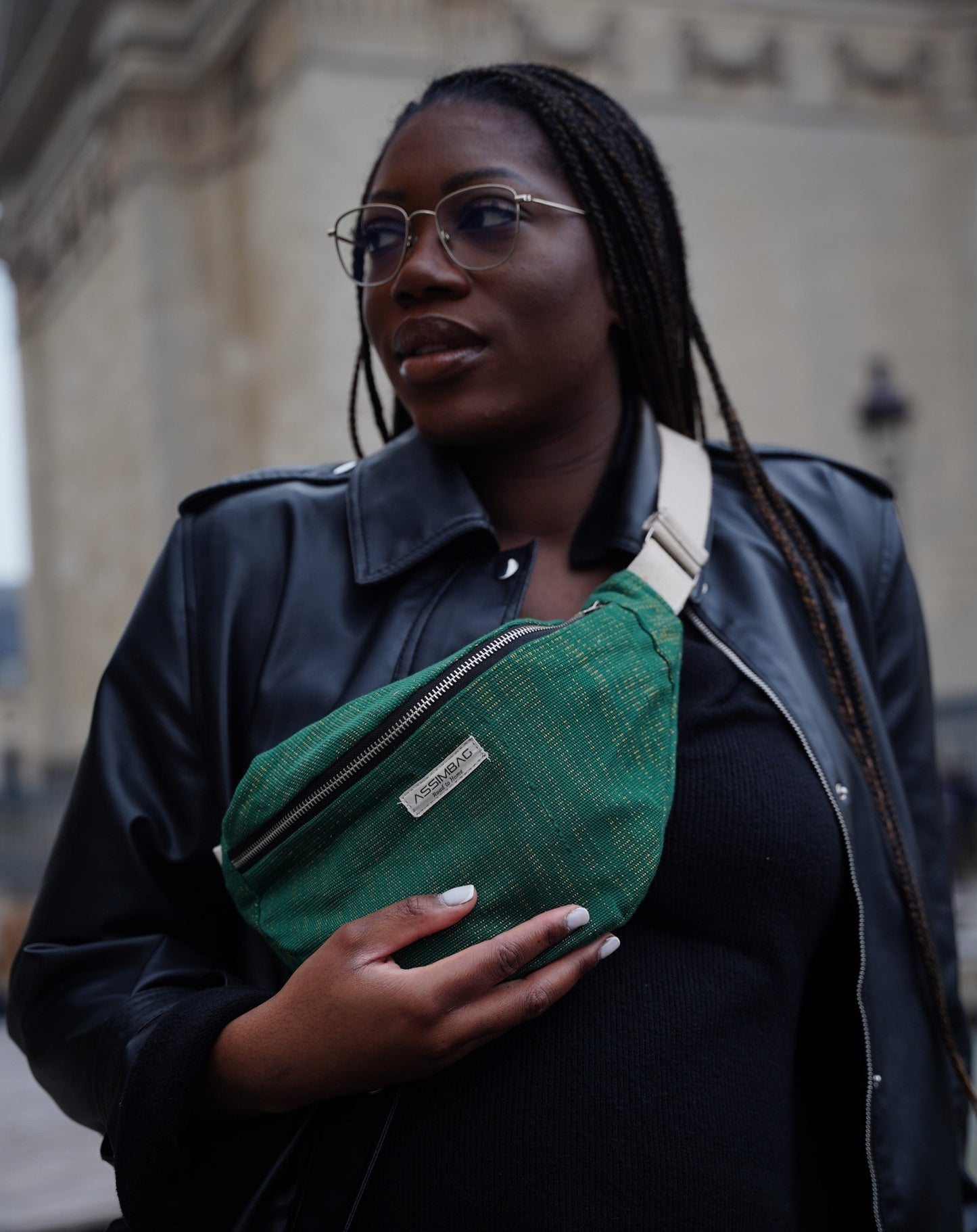 sac banane strass paillette