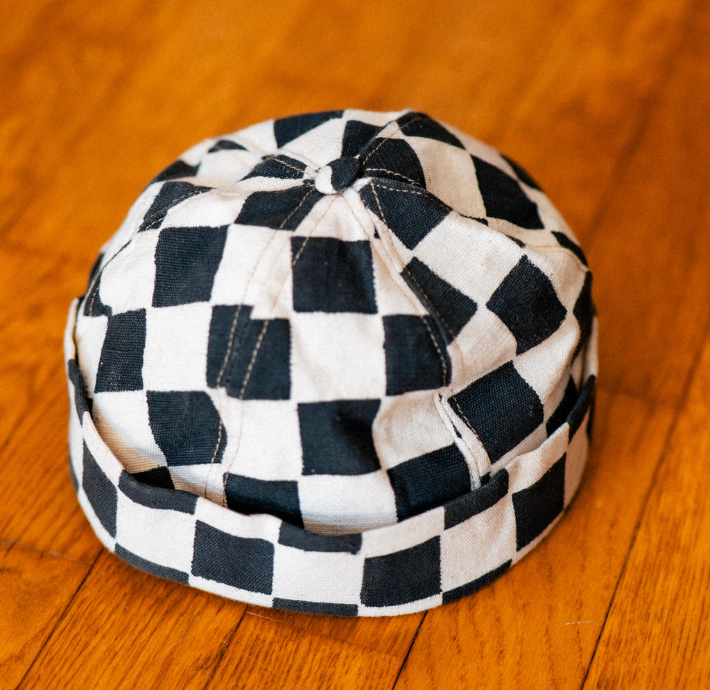 Docker casquette damier blanc